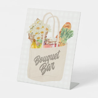 Ze is van de markt Vrijgezellenfeest boeket bar Reclamebord Met Voetstuk