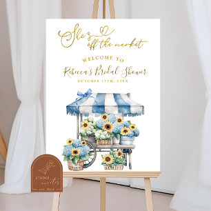 Ze is van de markt vrijgezellenfeest welkom teken poster
