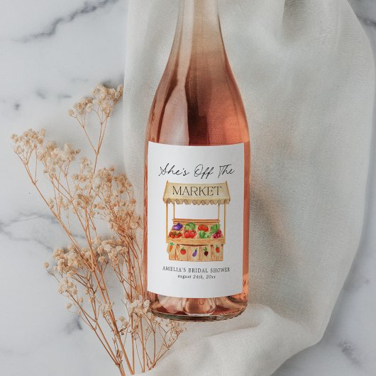 Ze is van de markt wijn etiket