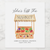 Ze is van de markt wijn etiket (Enkel label)