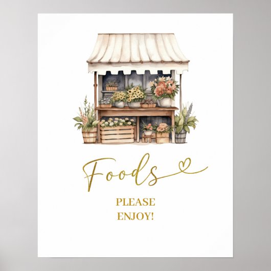 Ze is van het bord van het marktvoedselfeest poster (Voorkant)