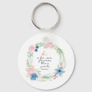 Ze is veel kostbaarder dan juwelen - Proverbs 31 Sleutelhanger