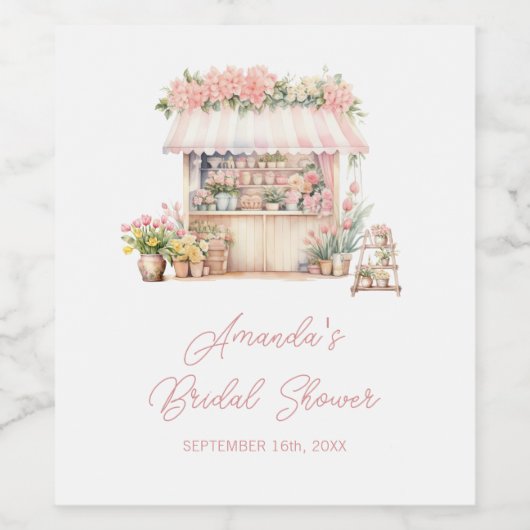 Ze is vers van de markt Bloemen Vrijgezellenfeest Wijn Etiket (Enkel label)