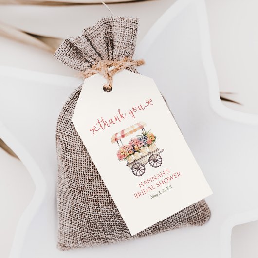 Ze is vers van de markt Bruids douche Cadeaulabel