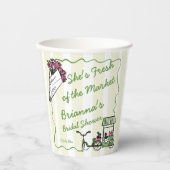 Ze is vers van de markt bruidsfeest aangepast papieren bekers (Voorkant)