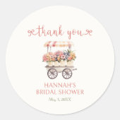 Ze is vers van de markt bruidsfeest ronde sticker (Voorkant)