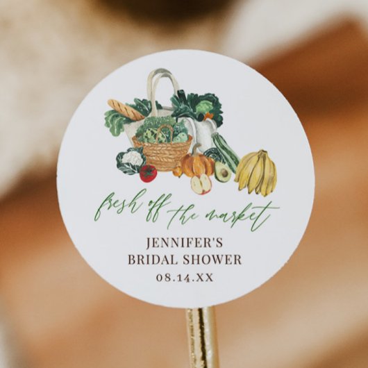 Ze is vers van de markt bruidsmeisjesfeest ronde sticker