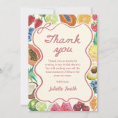 Ze is vers van de markt Fruit Bruiloftssalon Bedankkaart (Voorkant)