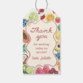 Ze is vers van de markt Fruit Bruiloftsshower Cadeaulabel (Achterkant)