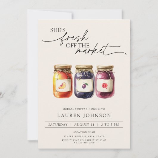 Ze is vers van het Vrijgezellenfeest van de fruitm Kaart (Voorkant)