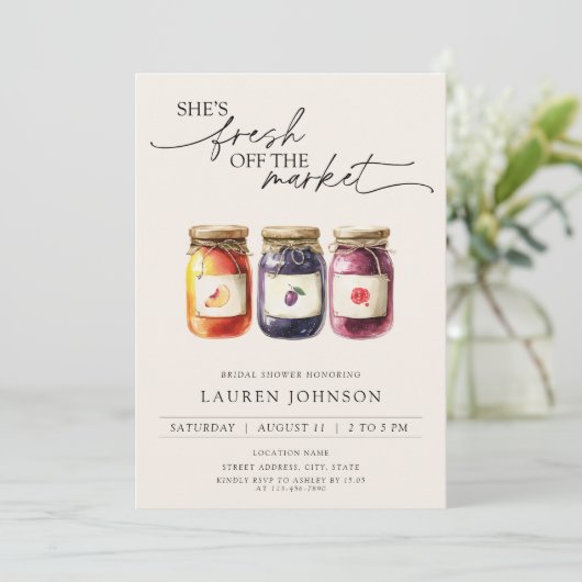 Ze is vers van het Vrijgezellenfeest van de fruitm Kaart (Staand voorkant)