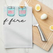 Ze is vol vuur - Levendige Bloemenbekrachtiging Theedoek (Quarter Fold)