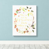 Ze is waardevoller dan Rubies Wall Art Canvas Afdruk (Insitu (Houten vloer))