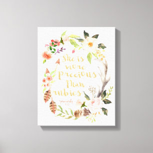 Ze is waardevoller dan Rubies Wall Art Canvas Afdruk