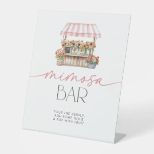 Ze is weg bij de Market Mimosa Bar Reclamebord Met Voetstuk