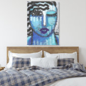 Ze is zo koud Abstract acrylportret op OSB Canvas Afdruk (Insitu (Slaapkamer))