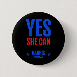 Ze kan 2024 Verkiezing President Kamala Harris 1 Ronde Button 5,7 Cm
