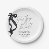 Ze Knoop De Knoop Boog Bruidsfeest Papieren Bordje (Voorkant)