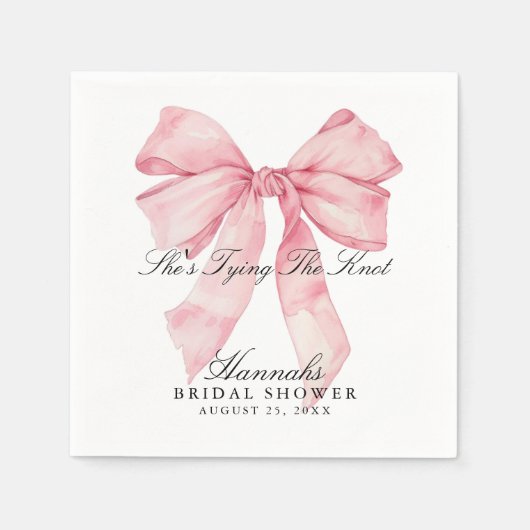 Ze knoopt de roze knoopservetten servet (Voorkant)