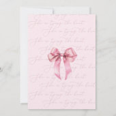 Ze knoopt het Pink Bow-Vrijgezellenfeest Kaart (Achterkant)