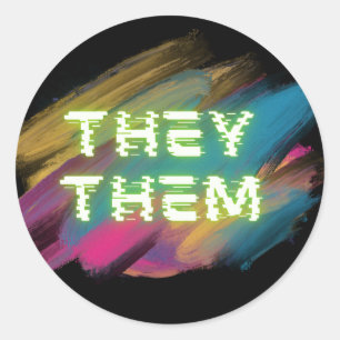 Ze koelen ze sticker om voornaamwoordsvoorkeur te