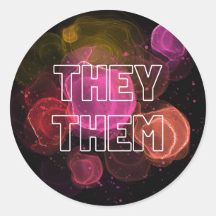 Ze koelen ze sticker om voornaamwoordsvoorkeur te