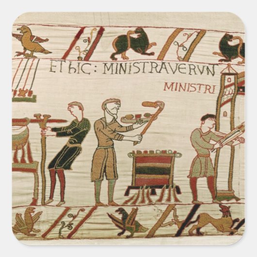 Ze koken het vlees vierkante sticker (Voorkant)