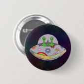 Ze komen in de Vrede UFO Ronde Button 5,7 Cm (Voorkant /achterkant)