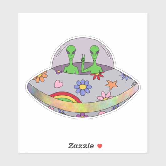 Ze komen in de Vrede UFO Sticker (Vel)