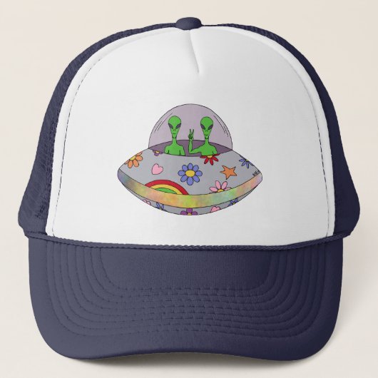 Ze komen in de Vrede UFO Trucker Pet (Voorkant)