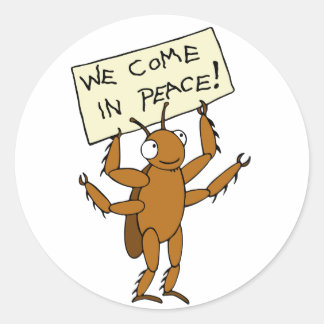 Ze komen in vrede! ronde sticker