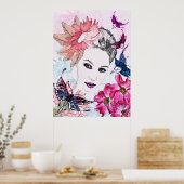 ze komt met de zon boven poster (Keuken)