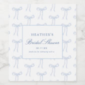 Ze Krijgt De Knoop Blauwe Bruidsdouche Favorieten Wijn Etiket (Enkel label)