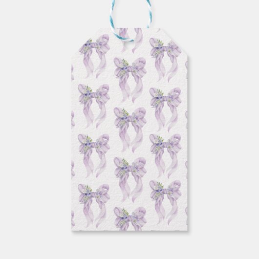 Ze Krijgt de Knoop Door Bruidsfeest Lilac Lint Cadeaulabel (Achterkant)