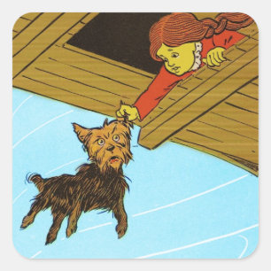 Ze kwam naar de oren. vierkante sticker