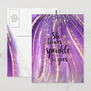 Ze Laat Een Beetje Glans Luxe Glitter  Briefkaart