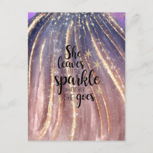 Ze Laat Een Beetje Glans Luxe Glitter  Briefkaart