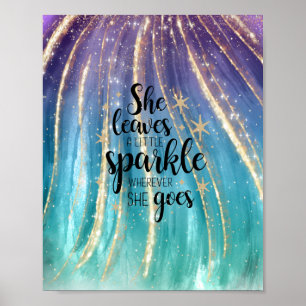 Ze Laat Een Klein Vonkje Penseelstreken & Glitter Poster