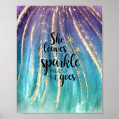 Ze laat een kleine penseelpenselen achter en glitt poster (Voorkant)