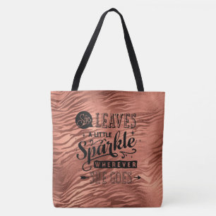 Ze laat Sparkle Roos Tiger Print Tas