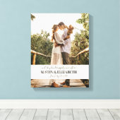 Ze leefden nog lang en gelukkig trouwsignage canvas afdruk (Insitu (Houten vloer))