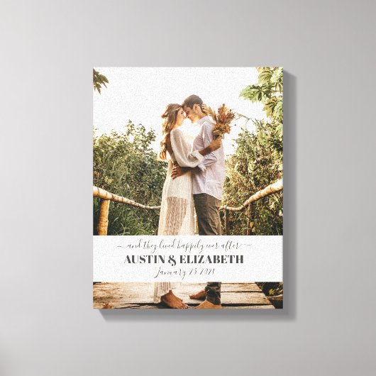 Ze leefden nog lang en gelukkig trouwsignage canvas afdruk (Voorkant)