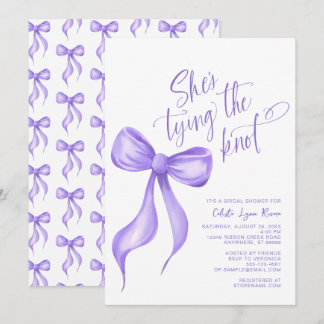 Ze legt de knoop Paarse boog Vrijgezellenfeest vas Kaart