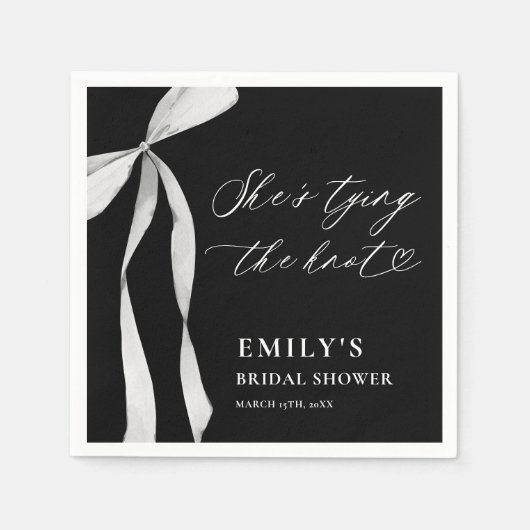 Ze legt het knoop Vrijgezellenfeest vast Servet (Voorkant)