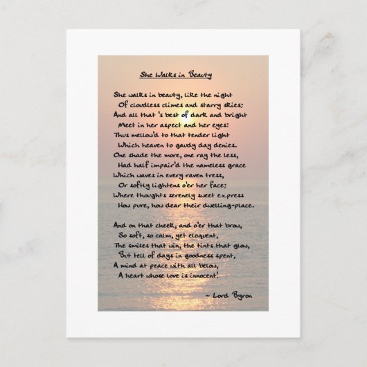 Ze loopt in Beauty/Cape May Sunset Briefkaart (Voorkant)