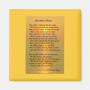 Ze loopt in Beauty/Cape May Sunset Square Magnet Magneet