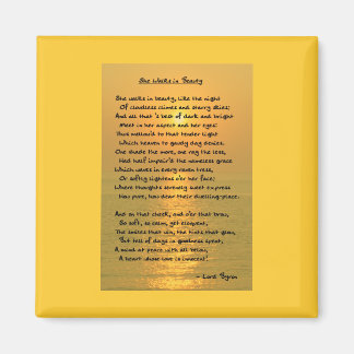 Ze loopt in Beauty/Cape May Sunset Square Magnet Magneet