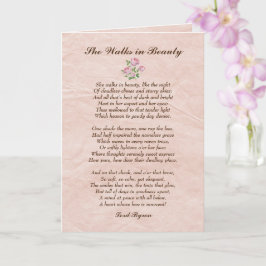 Ze loopt in Beauty Lord Byron Love Poem Card Kaart