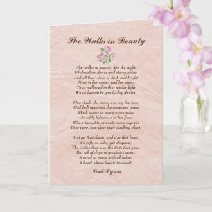 Ze loopt in Beauty Lord Byron Love Poem Card Kaart