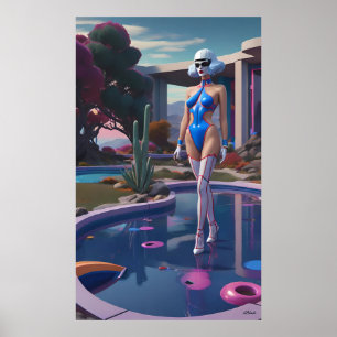 Ze loopt op water (en harten) poster